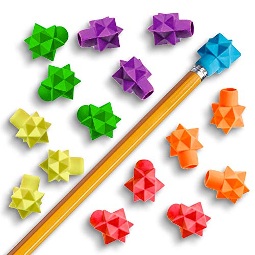 ArtCreativity Star Pencil Top Erasers for Kids - 48 Pcs - Colorful Eraser Caps Toppers for Boys and Girls - Classroom Prize, Teacher Rewards, Stationery Birthday Party Favors, Goody Bag Stuffers