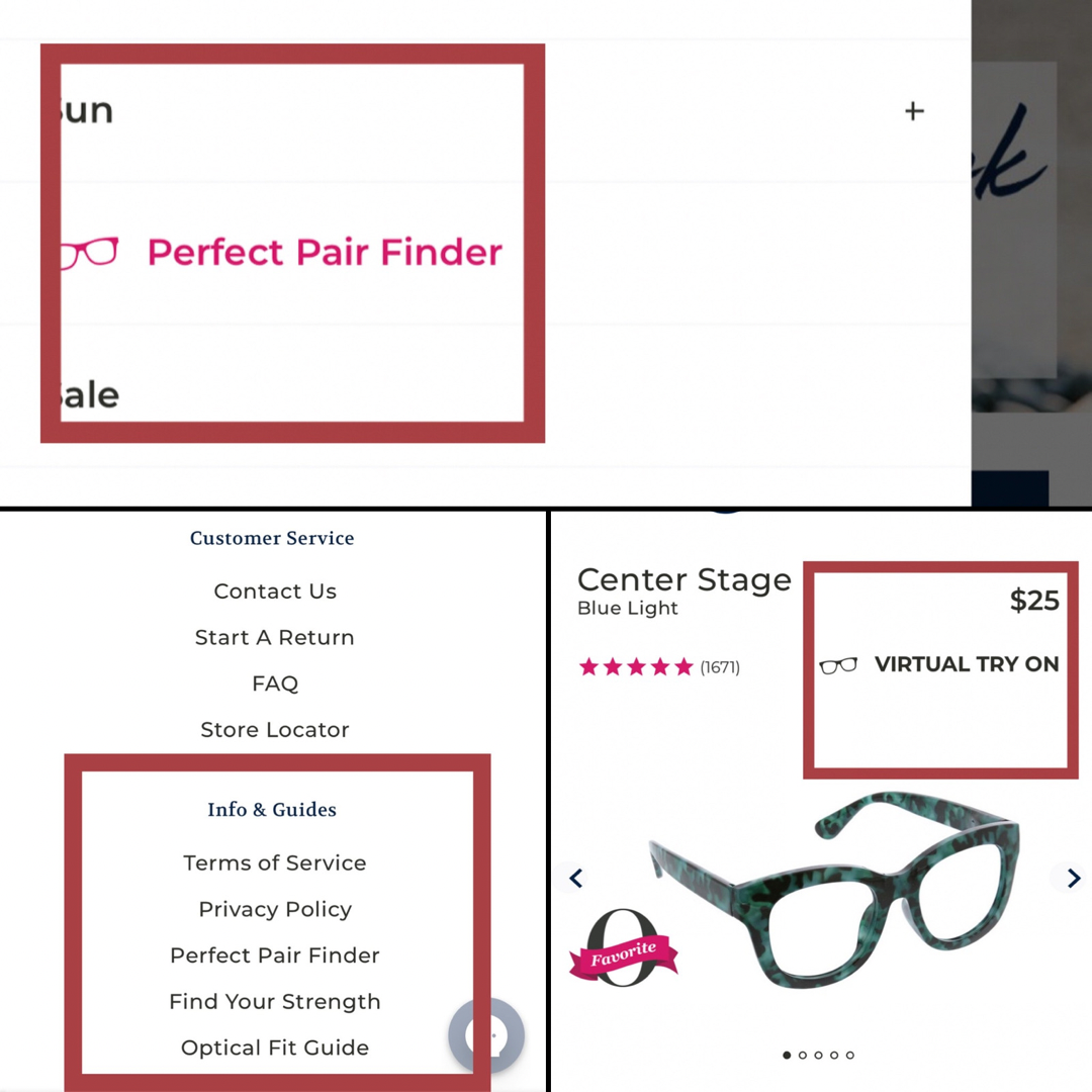 Peeper guides for selecting frames