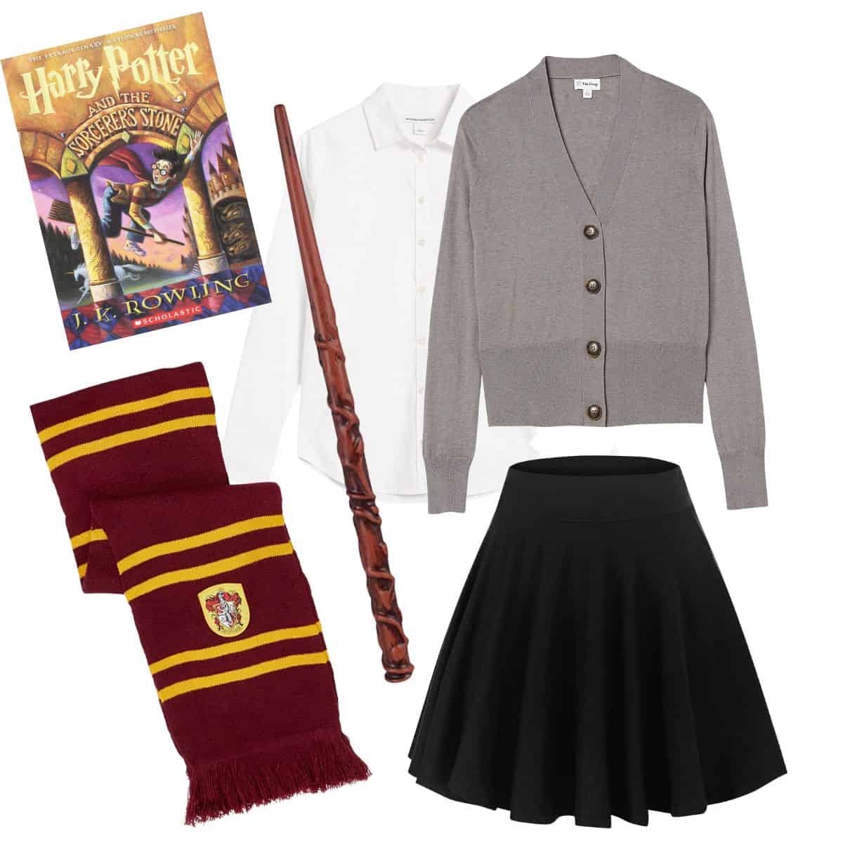 collage of Hermione Granger Halloween Costume for women.