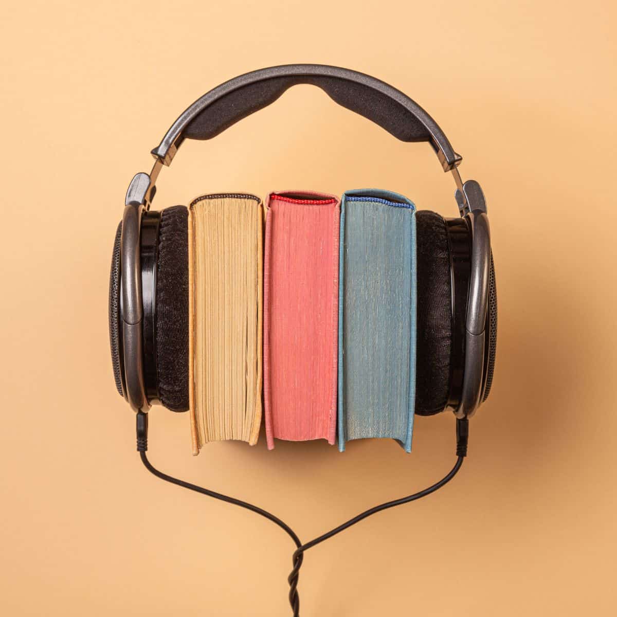 books and headphones.