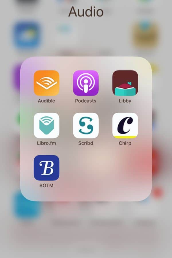 screenshot of audiobook apps