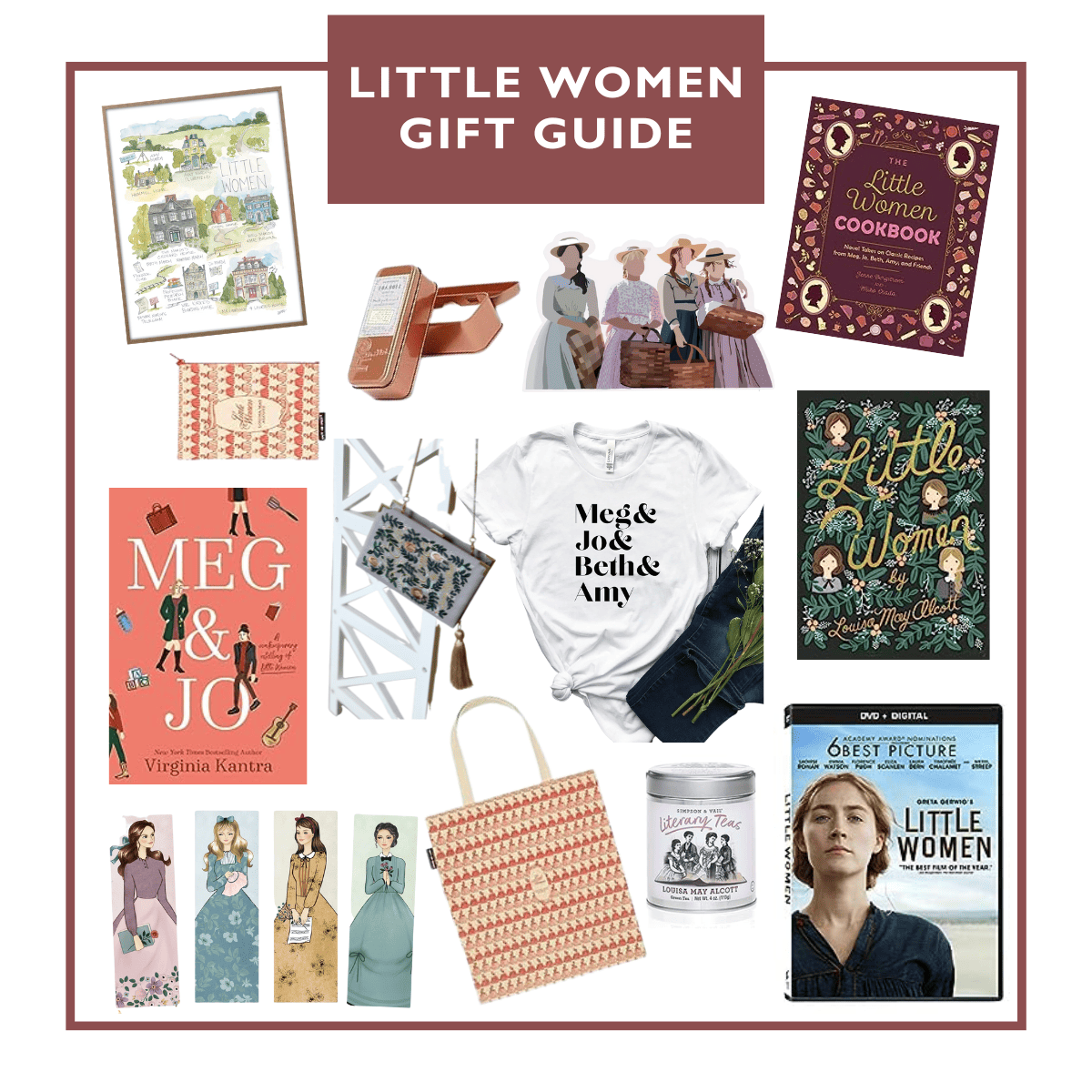 gift guide collage of Little Women Gift Guide.