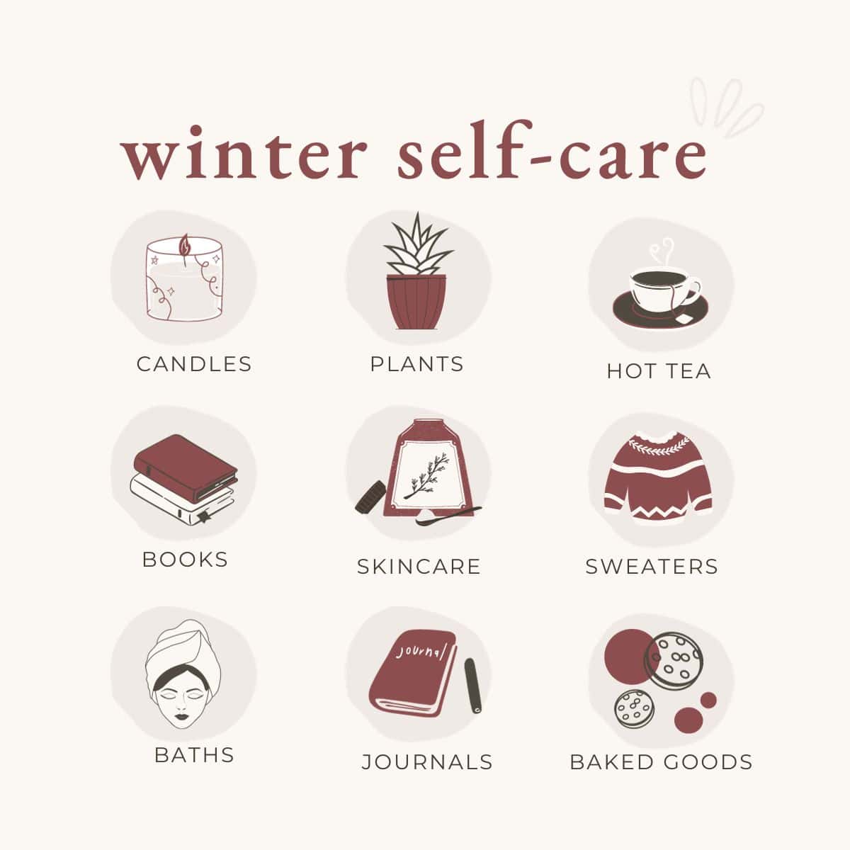 Winter Self-care infographic.