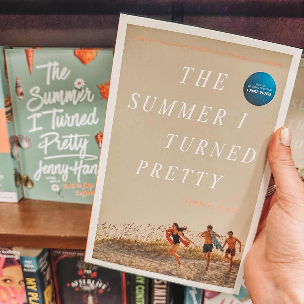 The Summer I Turned Pretty by Jenny Han on a bookshelf.