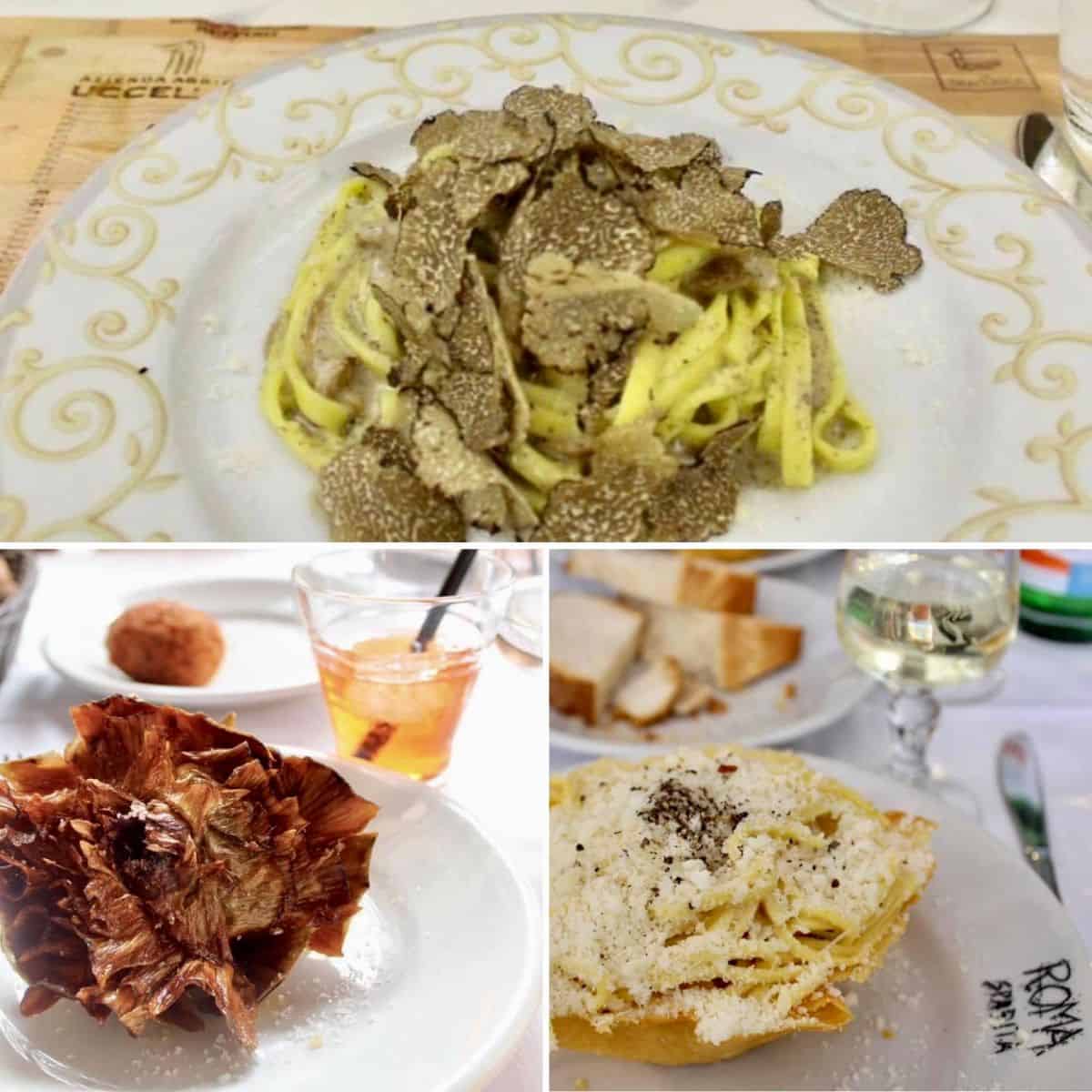 food in rome, italy.