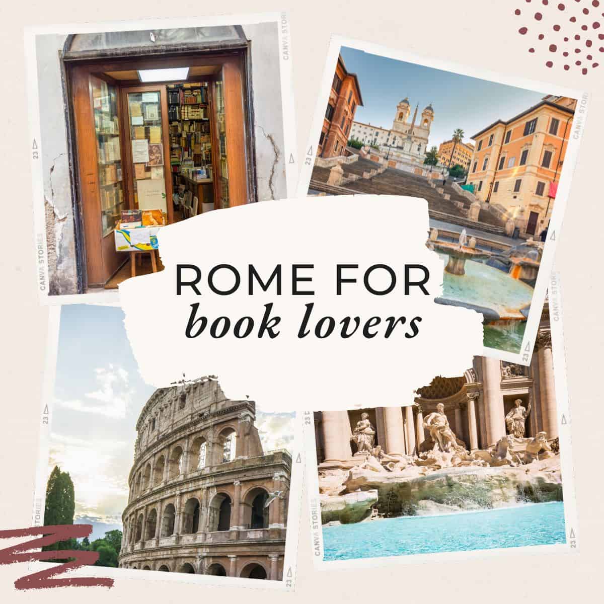 rome for book lovers collage.