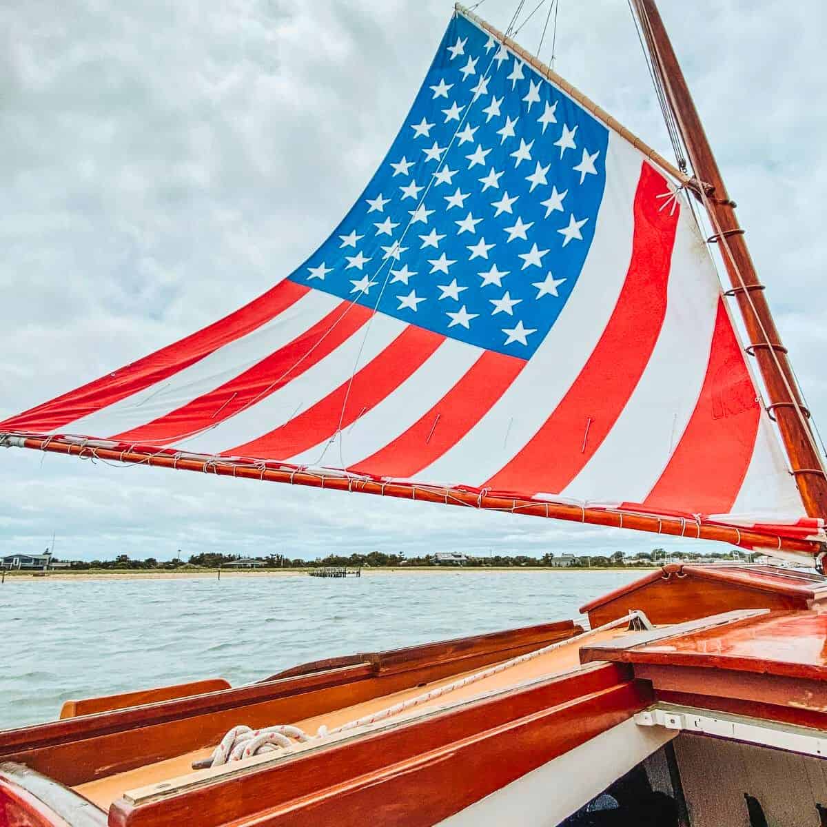 tigress catboat in martha's vineyard.