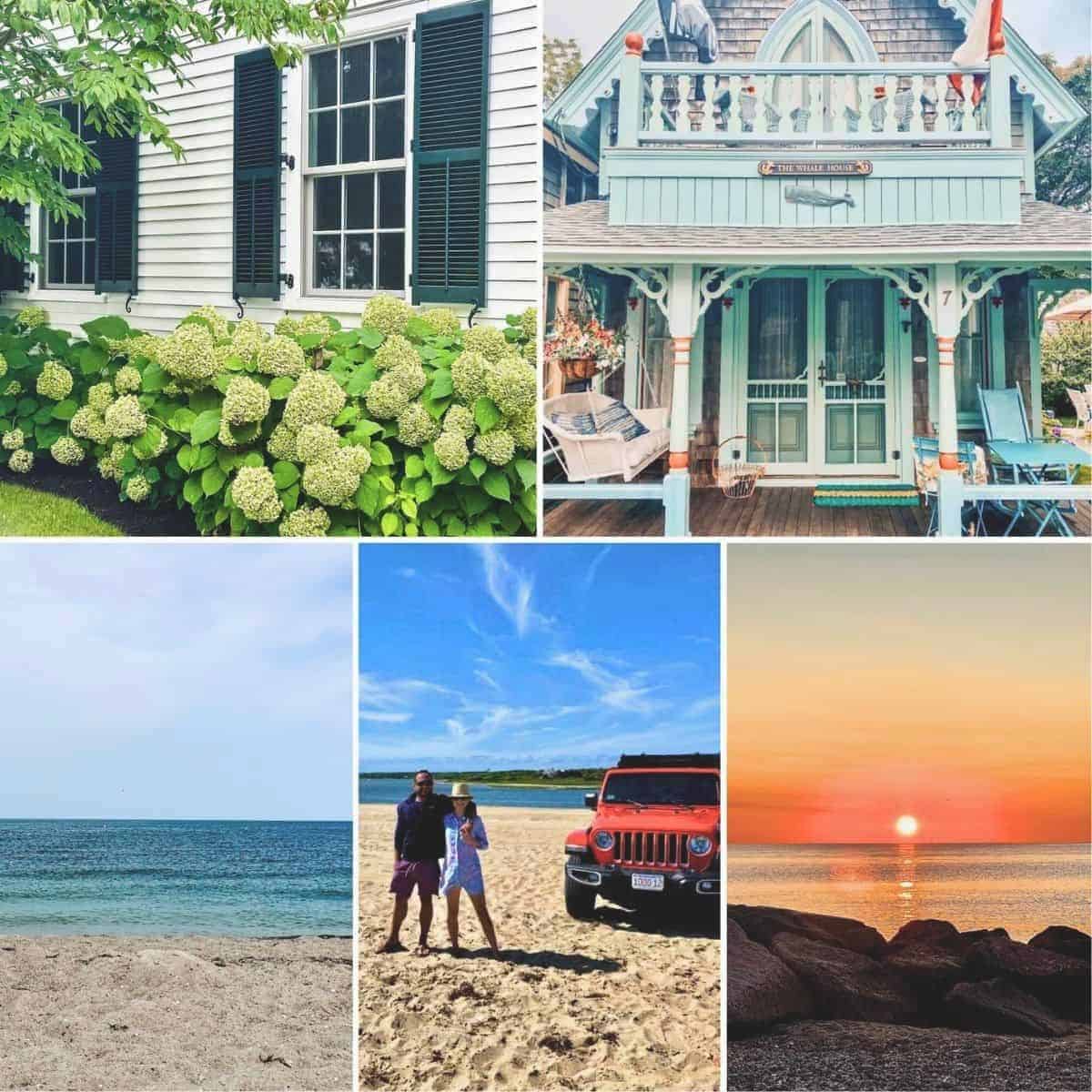 collage of martha's vineyard photos.