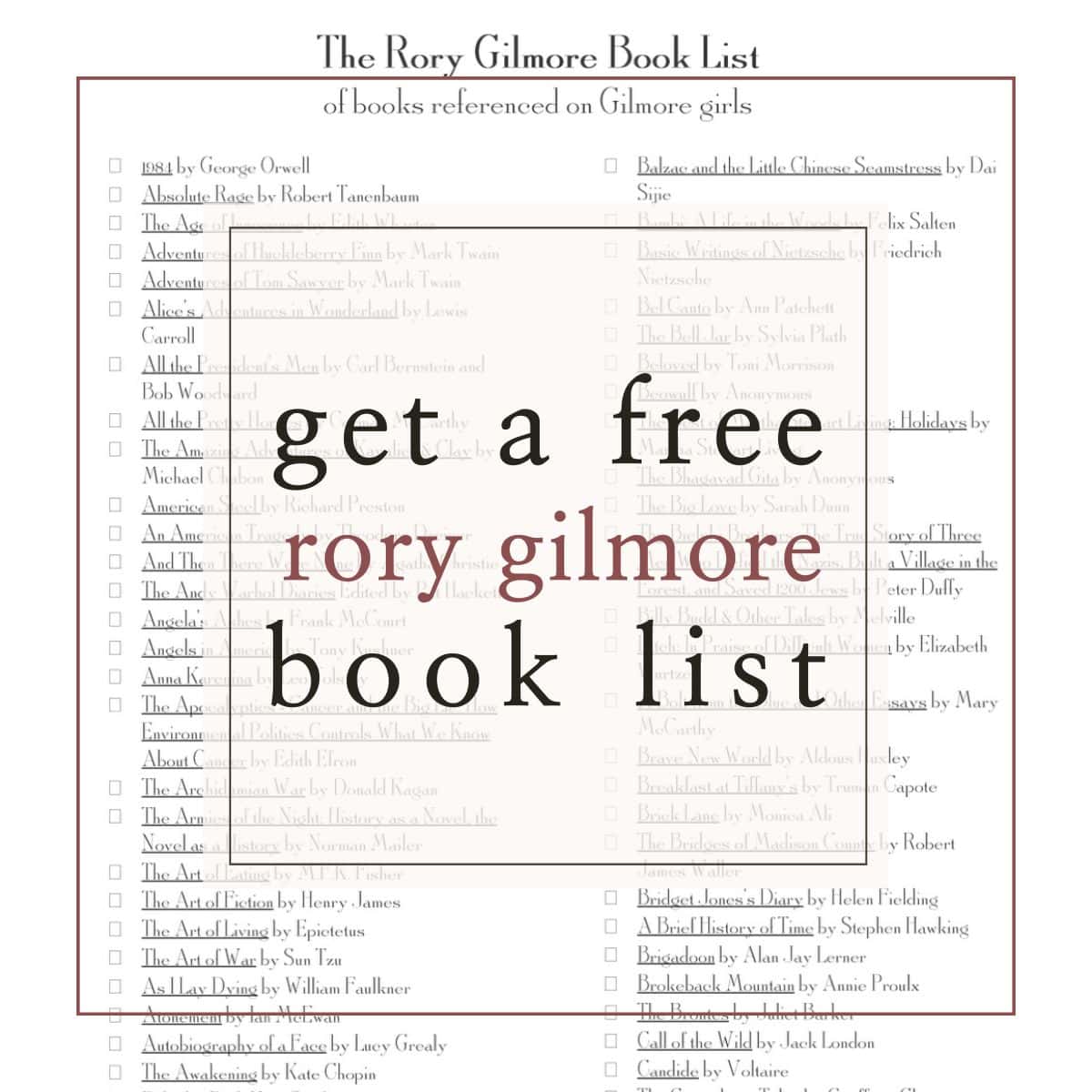 get a free rory gilmore book list.