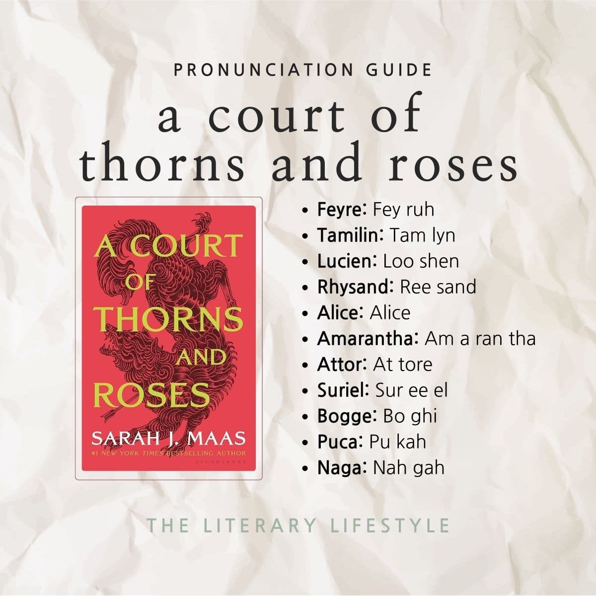 pronunciation guide: a court of thorns and roses characters.