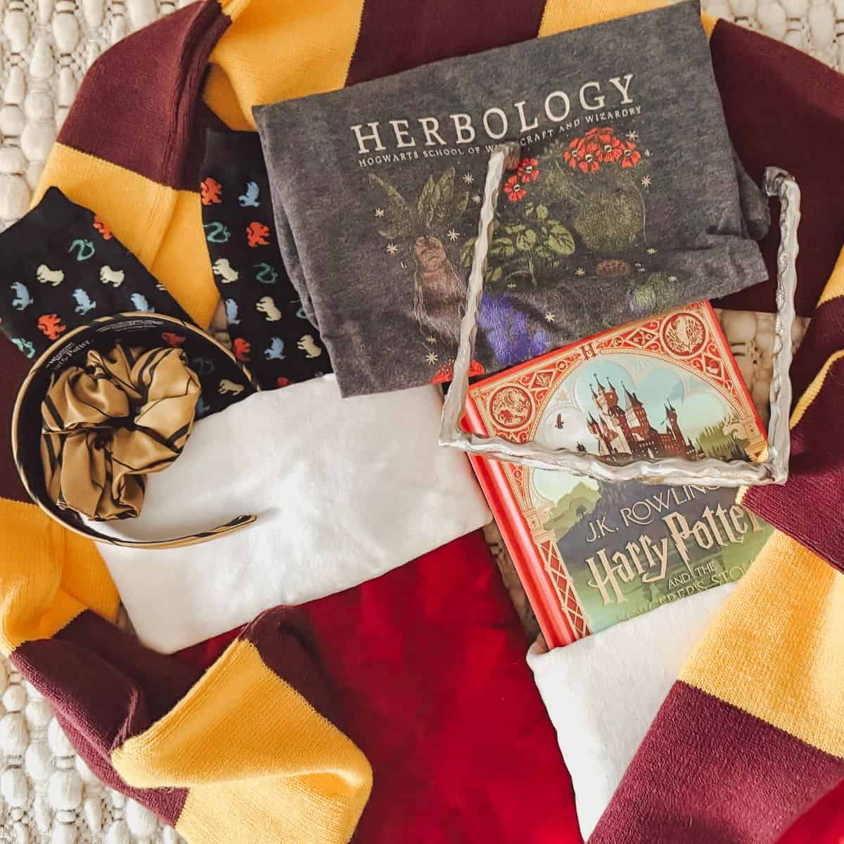 stockings filled with harry potter gifts for adults.