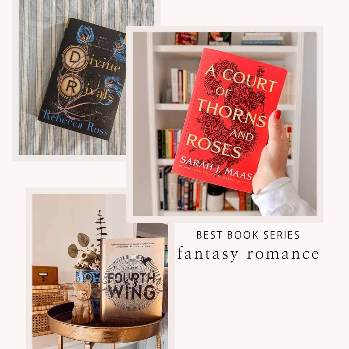 collage of the best book series: fantasy romance.