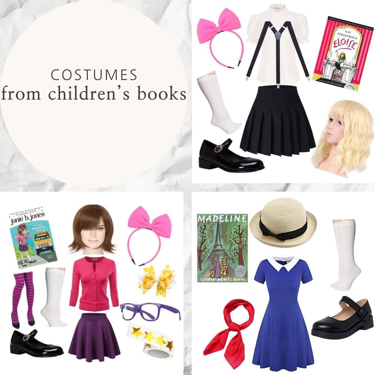 collage of costumes from children's books.